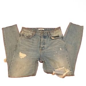 Karolina Hey Girlfriend Distressed Button Fly Size 26 Skinny High Rise